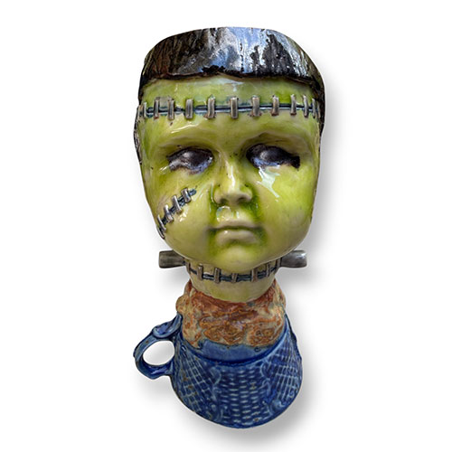 Ali Burnette 8" Frankenstein Child Head Vessel DP6164